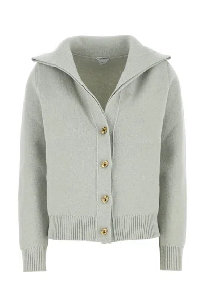 Bottega Veneta Cardigan With Collar In Grey
