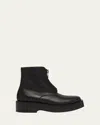 Bottega Veneta Torino Leather Front-zip Ankle Boots In Black