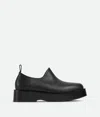 Bottega Veneta Black Leather Torino Slip Ons In Black