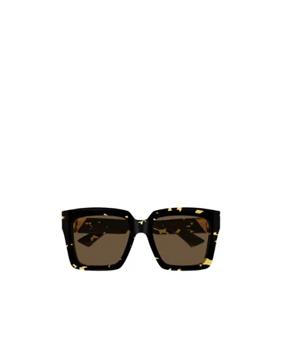 Bottega Veneta Tortoiseshell-effect Square-frame Sunglasses In Black