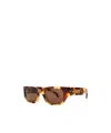 Bottega Veneta Tortoiseshell Rectangle-frame Sunglasses In Pattern