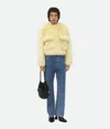 Bottega Veneta Toscana Shearling Cropped Blouson In Pale Yellow