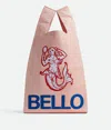 Bottega Veneta Tote Supermercato In Pink/cobalt/nail Polish