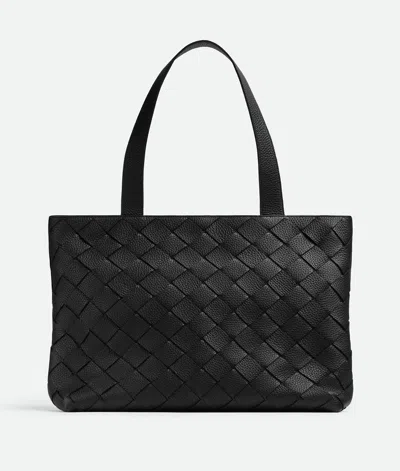 Bottega Veneta Small Intrecciato Zipped Tote In Black