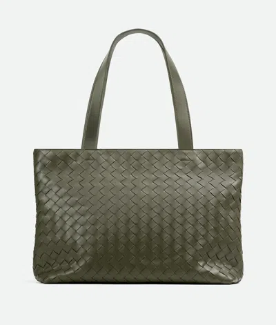 Bottega Veneta Small Leather Intrecciato Zipped Tote Bag In Pink