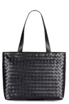 Bottega Veneta Intrecciato Leather Tote In Black
