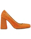 Bottega Veneta Women's Leather And Rhinestones Tower Pumps In Orange