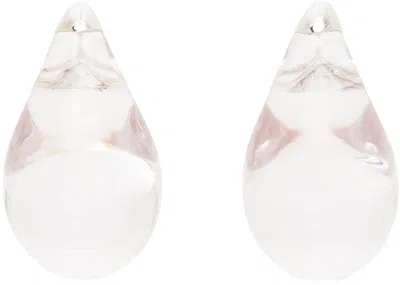 Bottega Veneta Transparent Drop Earrings In White