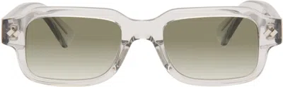 Bottega Veneta Transparent Intrecciato Rectangular Sunglasses