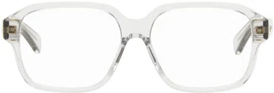 Bottega Veneta Transparent Square Glasses In Grey-grey-transpare