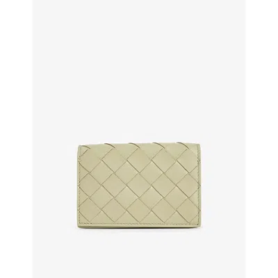 Bottega Veneta Intrecciato Leather Cardholder In Tra/tra/ne Sa-tra-g