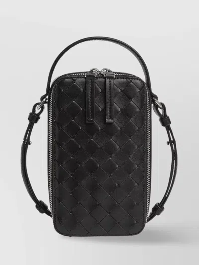 Bottega Veneta Traveler Leather Phone Pouch Drawstring