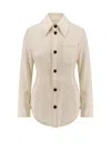 Bottega Veneta Lapel Long Sleeve Shirt In Neutral