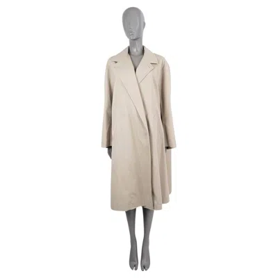 Pre-owned Bottega Veneta Travertine Beige Cotton 2023 Oversized Twill Coat Jacket 38 Xs In Brown
