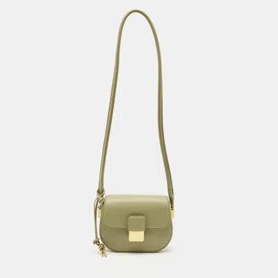 Pre-owned Bottega Veneta Travertine Leather Mini Desiree Crossbody Bag
