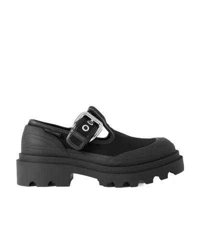 Bottega Veneta Trek Mary Jane Flats In Black