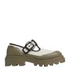 Bottega Veneta Trek Round-headed Mary Jane Flats In Green