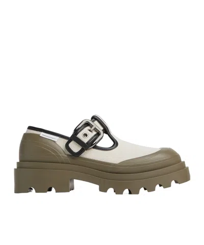 Bottega Veneta Trek Round-headed Mary Jane Flats In Green