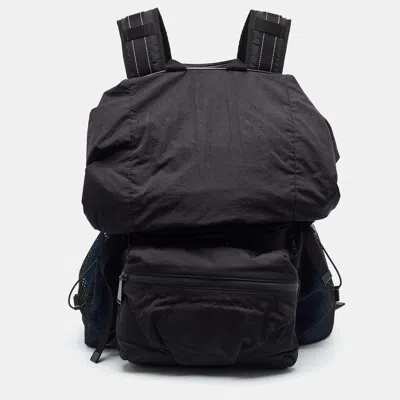 Pre-owned Bottega Veneta Trekking Black/blue Nylon Backpack