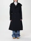 Bottega Veneta Gabardine Trench Coat In Blue