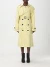 Bottega Veneta Double-breasted Belted Trench Coat In Yellow