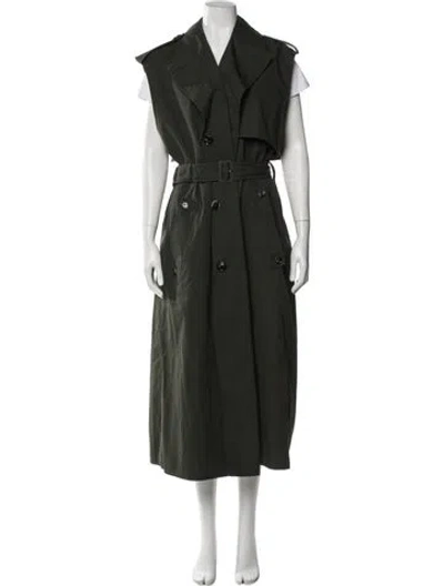 Pre-owned Bottega Veneta Trench Coat In Green