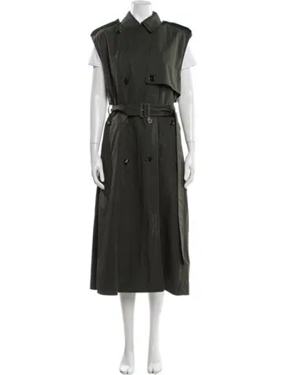 Pre-owned Bottega Veneta Trench Coat In Green