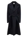 Bottega Veneta Trench Double Cotton Canvas In Blue  In Blu