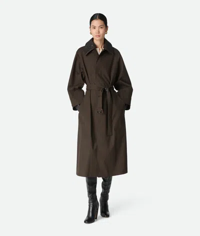 Bottega Veneta Trenchcoat Aus Baumwolle In Green