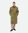 Bottega Veneta Mens Double-breasted Wool Trench Coat Algae In Algae