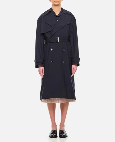 Bottega Veneta Trench Fine Wool In Blue