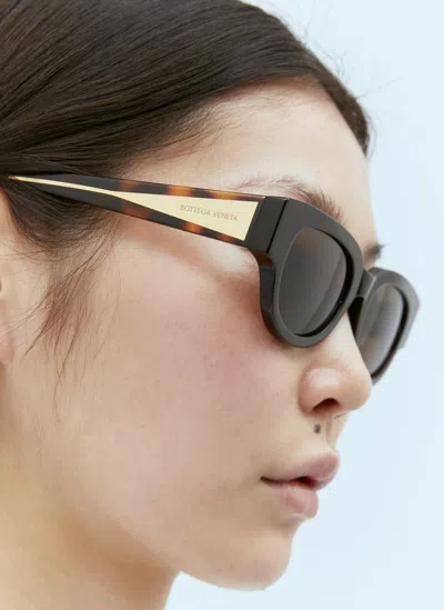 Bottega Veneta Tri-fold Square Sunglasses In Brown