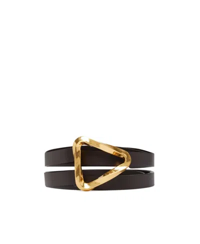 Bottega Veneta Triangle Buckle Belt In Black