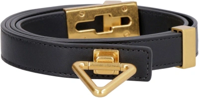 Bottega Veneta Triangle Buckle Belt In Black