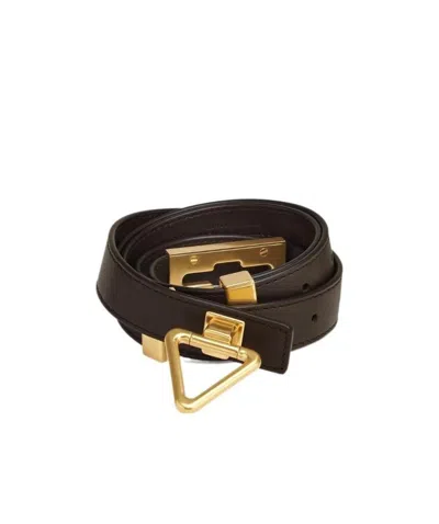 Bottega Veneta Triangle Buckle Belt In Black
