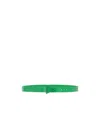 Bottega Veneta Triangle-buckle Brushed Thin Belt In Green