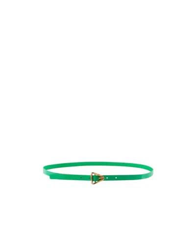 Bottega Veneta Triangle-buckle Leather Belt In Green