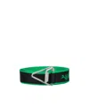 Bottega Veneta Triangle-buckle Logo Belt In Black