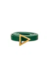 Bottega Veneta Triangle Buckle Thin Belt In Green
