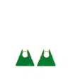 Bottega Veneta Triangle Enamel Earrings In Green