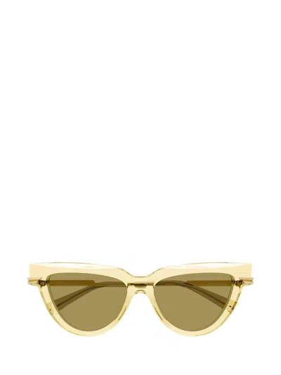 Bottega Veneta Logo Metal Alloy & Acetate Cat-eye Sunglasses In Yellow