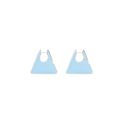 Bottega Veneta Triangle Hoop Earrings In Blue