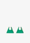 Bottega Veneta Triangle Enamel Earrings In Grass