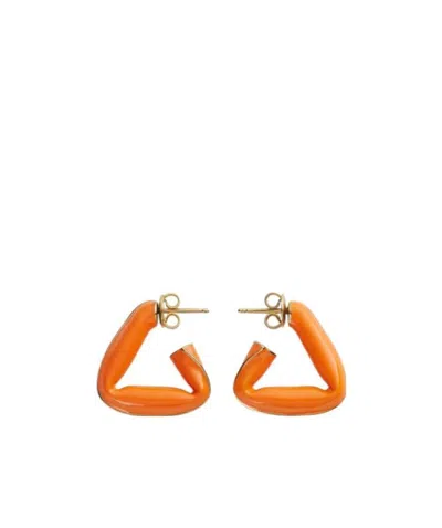 Bottega Veneta Triangle Hoop Earrings In Orange
