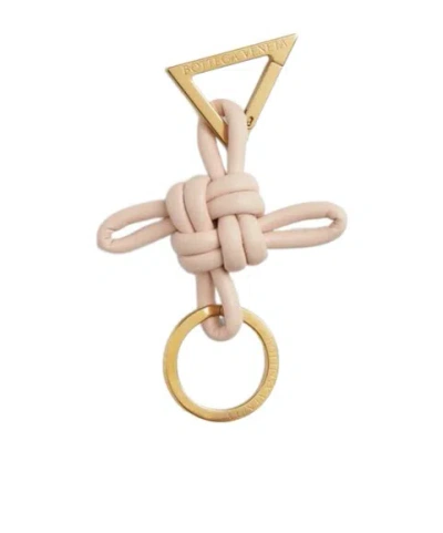 Bottega Veneta Circular Ring With Knot And Triangle In Metallic