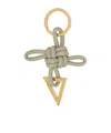 Bottega Veneta Khaki Triangle Keychain In Nude
