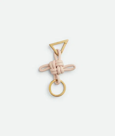 Bottega Veneta Circular Ring With Knot And Triangle In Metallic