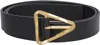 Bottega Veneta Twisted Triangle Napa Buckle Belt In Black
