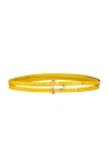Bottega Veneta Triangle Leather Belt In Pollen & Gold