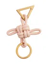 Bottega Veneta Circular Ring With Knot And Triangle In Pink